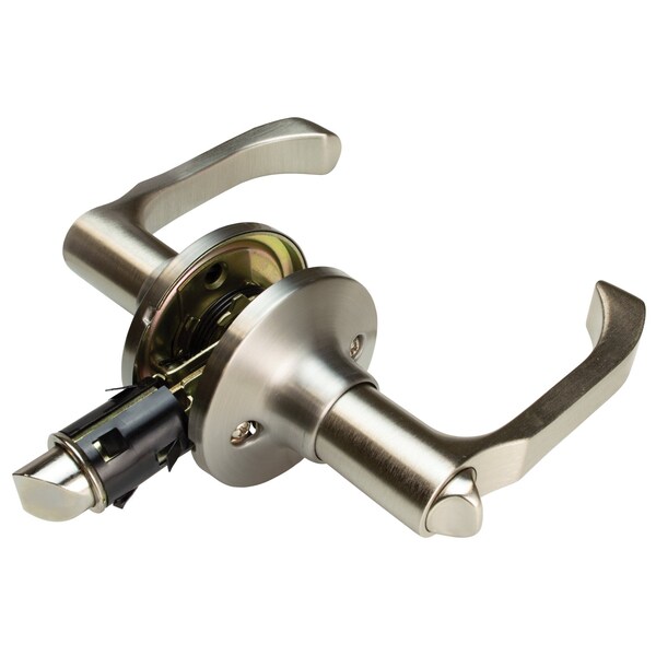 Global RV/Manufactured Housing Interior Lockset, Lever Style No 806 Privacy/Locking, Brushed Satin Nickel LSL-806PV-BSN - main